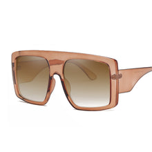 Load image into Gallery viewer, Oversized Square Sunglasses Women Retro Gradient Big Frame Sun Glasses Female One Piece Gafas Shade Mirror Clear Lens