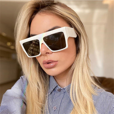 Oversized Square Sunglasses Women Vintage Brand Designer Champagne Leopard Eyewear Men Shades UV400 Sun Glasses 2023