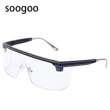 Load image into Gallery viewer, Oversized Square Sunglasses Women Vintage One-Piece Retro Sun Glasses Ladies  Brrand Designer Eyewear Black UV400
