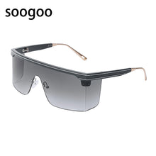 Load image into Gallery viewer, Oversized Square Sunglasses Women Vintage One-Piece Retro Sun Glasses Ladies  Brrand Designer Eyewear Black UV400