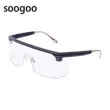 Load image into Gallery viewer, Oversized Square Sunglasses Women Vintage One-Piece Retro Sun Glasses Ladies  Brrand Designer Eyewear Black UV400
