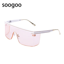 Load image into Gallery viewer, Oversized Square Sunglasses Women Vintage One-Piece Retro Sun Glasses Ladies  Brrand Designer Eyewear Black UV400