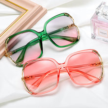 Load image into Gallery viewer, Oversized Sunglasses Ladies  Brand Big Frame Square Sun Glasses Female Gradient Eyeware Pink Green UV400 Oculos