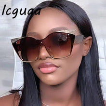 Carica l&#39;immagine nel visualizzatore di Gallery, Occhiali da sole oversize Occhiali da vista Cat Eye in un pezzo Occhiali con montatura cava Occhiali da sole Gafas Oculos