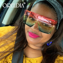 Load image into Gallery viewer, Oversized Sunglasses Women 2023  Brand  Rimless Square Sun Glasses Metal Female Shades UV400 Men Glasses Gafas