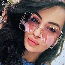 Load image into Gallery viewer, Fashion Oversized Sunglasses Women 2022 Brand Designer Big Square Sun Glasses Pearl Decoration Cat Eye Shades Butterfly Eyewear