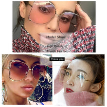 Load image into Gallery viewer, Fashion Oversized Sunglasses Women 2022 Brand Designer Big Square Sun Glasses Pearl Decoration Cat Eye Shades Butterfly Eyewear