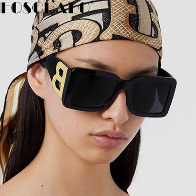 Oversized Sunglasses Women Classic Big Frame B Sun Glasses Female Trendy Outdoor Eyeglasses Shades UV400 Square Eyewear