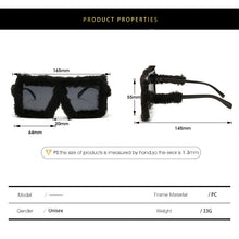 Load image into Gallery viewer, Oversized Sunglasses Women  Brand Designer Punk Soft Fur Velvet Trendy ins Big Frame Sun Glasses For Female UV400