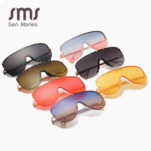 Carica l&#39;immagine nel visualizzatore di Gallery, Oversized Sunglasses Women  Brand Metal Rimless Sunglasses Men Retro Gradient One Piece Sun Glasses Shades UV400