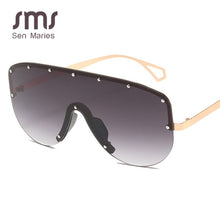 Carica l&#39;immagine nel visualizzatore di Gallery, Oversized Sunglasses Women  Brand Metal Rimless Sunglasses Men Retro Gradient One Piece Sun Glasses Shades UV400