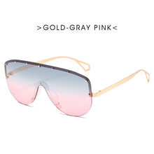 Carica l&#39;immagine nel visualizzatore di Gallery, Oversized Sunglasses Women  Brand Metal Rimless Sunglasses Men Retro Gradient One Piece Sun Glasses Shades UV400