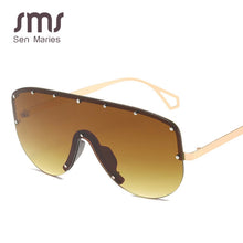 Carica l&#39;immagine nel visualizzatore di Gallery, Oversized Sunglasses Women  Brand Metal Rimless Sunglasses Men Retro Gradient One Piece Sun Glasses Shades UV400