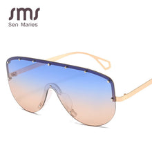 Carica l&#39;immagine nel visualizzatore di Gallery, Oversized Sunglasses Women  Brand Metal Rimless Sunglasses Men Retro Gradient One Piece Sun Glasses Shades UV400