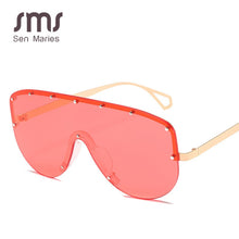 Carica l&#39;immagine nel visualizzatore di Gallery, Oversized Sunglasses Women  Brand Metal Rimless Sunglasses Men Retro Gradient One Piece Sun Glasses Shades UV400