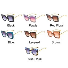 Load image into Gallery viewer, Oversized Sunglasses Women  Brand Square Sun Glasses Female Retro Floral Designer Gradient Oculos De Sol