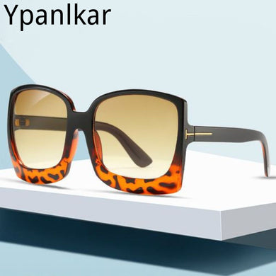 Oversized Women Sunglasses Brand Designer Plastic Female Big Frame Gradient Sun Glasses UV400 gafas de sol mujer