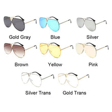 Load image into Gallery viewer, Oversized Women Sunglasses  Brand Men V-Shape Sun Glasses Pilot Retro One-Piece Goggles Shades Eyewear UV400