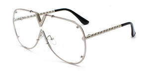 Occhiali da sole oversize da donna Occhiali da sole a forma di V da uomo di marca Occhiali da pilota retrò monopezzo Shades Eyewear UV400 