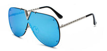Carica l&#39;immagine nel visualizzatore di Gallery, Occhiali da sole oversize da donna Occhiali da sole a forma di V da uomo di marca Occhiali da pilota retrò monopezzo Shades Eyewear UV400 