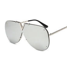 Load image into Gallery viewer, Oversized Women Sunglasses  Brand Men V-Shape Sun Glasses Pilot Retro One-Piece Goggles Shades Eyewear UV400