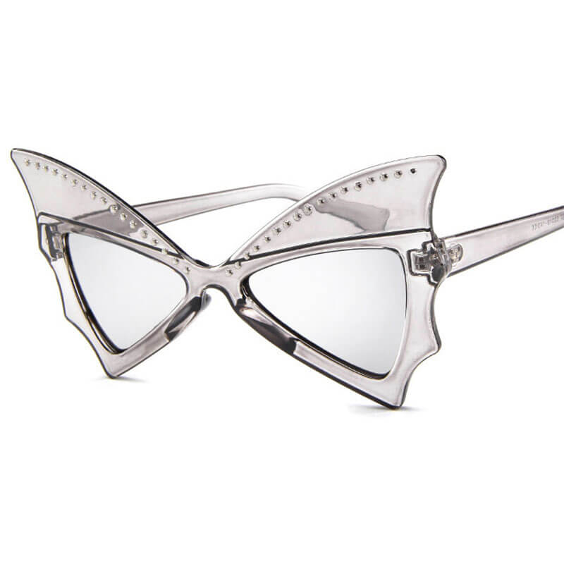 Party Butterfly Sunglasses Women Red Big Riveted Bat Sun Glasses Female Dancing Festival De Soleil Femme