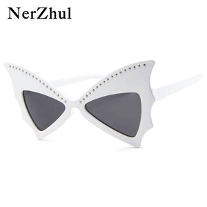 Party Butterfly Sunglasses Women Red Big Riveted Bat Sun Glasses Female Dancing Festival De Soleil Femme
