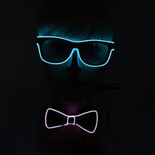 Load image into Gallery viewer, Party Glasses Carnival Light Up Costume Accessories Glowing EL Bow Tie LED Sunglasses For Men Women