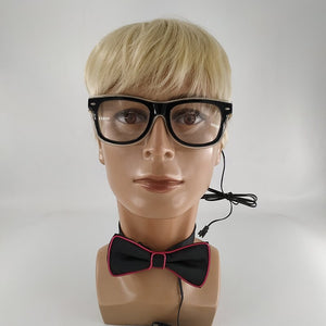 Party Glasses Carnival Light Up Costume Accessories Glowing EL Bow Tie LED Sunglasses For Men Women