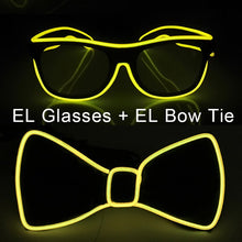 Load image into Gallery viewer, Party Glasses Carnival Light Up Costume Accessories Glowing EL Bow Tie LED Sunglasses For Men Women