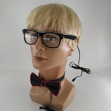 Load image into Gallery viewer, Party Glasses Carnival Light Up Costume Accessories Glowing EL Bow Tie LED Sunglasses For Men Women