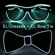 Load image into Gallery viewer, Party Glasses Carnival Light Up Costume Accessories Glowing EL Bow Tie LED Sunglasses For Men Women