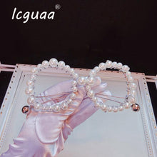 Load image into Gallery viewer, Pearl Sunglasses Round Steel column Arms  Brand Design Women Party Eye Wear Glasses Солнцезащитные Очки