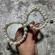 Load image into Gallery viewer, Pearl Sunglasses Round Steel column Arms  Brand Design Women Party Eye Wear Glasses Солнцезащитные Очки