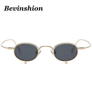 Personality Small Glasses 2023 Round Flip Sunglasses Women Hip-hop Style Punk Four Lens