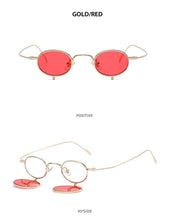 Load image into Gallery viewer, Personality Small Glasses 2023 Round Flip Sunglasses Women Hip-hop Style Punk Four Lens