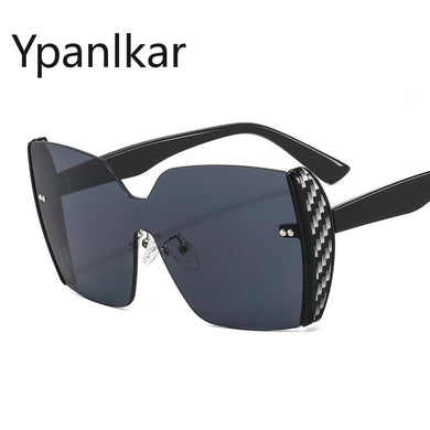 Personality Sunglasses Frameless One-piece Sunglasses Female 2023 Personality Street Shooting Men Women Glasses UV400