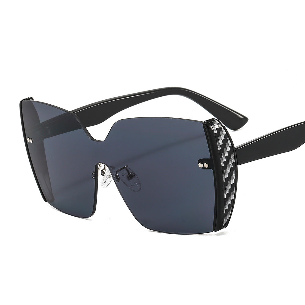 Personality Sunglasses Frameless One-piece Sunglasses Female 2023 Personality Street Shooting Men Women Glasses UV400