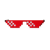 Personality small frame funny mosaic coding pixel sunglasses party game essential