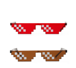 Personality small frame funny mosaic coding pixel sunglasses party game essential