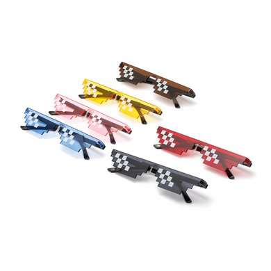 Personality small frame funny mosaic coding pixel sunglasses party game essential