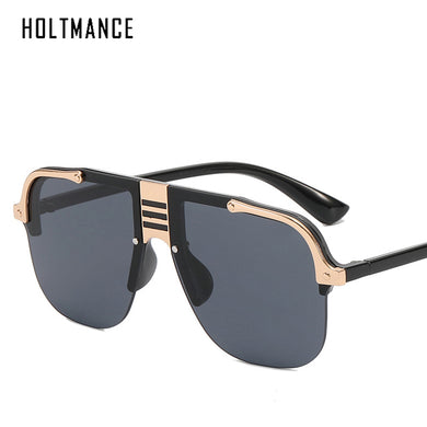 Photochromic Semi-Rimless Frame Women Sunglasses Vintage Oversized Oval Metal Sunglass for Men Driving Eyewear UV400