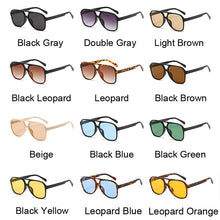 Load image into Gallery viewer, Pilot Oversized Sunglasses Women Personality Double Bridges Sun Glasses Female Retro Leopard Orange Mirror Eyewear