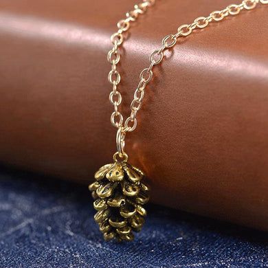 Fashion Pine Tree Specimen Necklace Jewrly Simple Trend Pine Tree Fruit Pendant Necklace Christmas Gift For Women Girl Gift