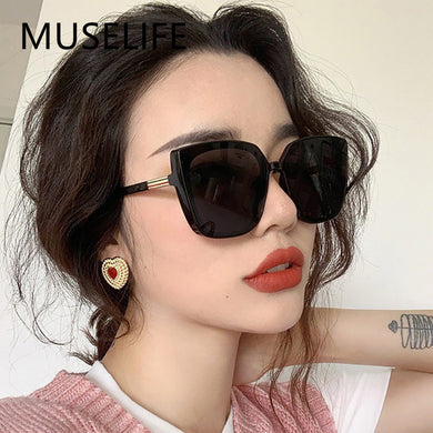 Plastic Cat Eye Women Oversized Sunglasses Brand Designer Vintage Retro Mirror Sun Glasses For Female UV400 Oculos