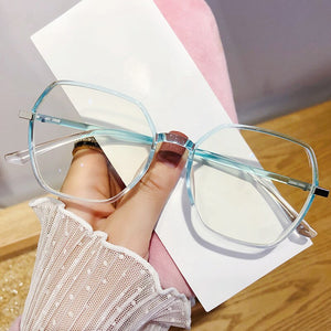 Occhiali da vista in plastica Occhiali da vista da donna Montature retrò Luce blu Okulary Occhiali con lenti trasparenti Occhiali da vista con montatura per occhiali quadrati