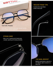 Carica l&#39;immagine nel visualizzatore di Gallery, Occhiali da vista in plastica Occhiali da vista da donna Montature retrò Luce blu Okulary Occhiali con lenti trasparenti Occhiali da vista con montatura per occhiali quadrati
