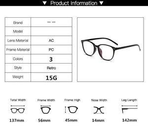Plastic Vintage Eyeglasses Oval Blue Light Glasses Clear Computer Women Men Vintage Retro Anti Blue Ray Glasses Frame
