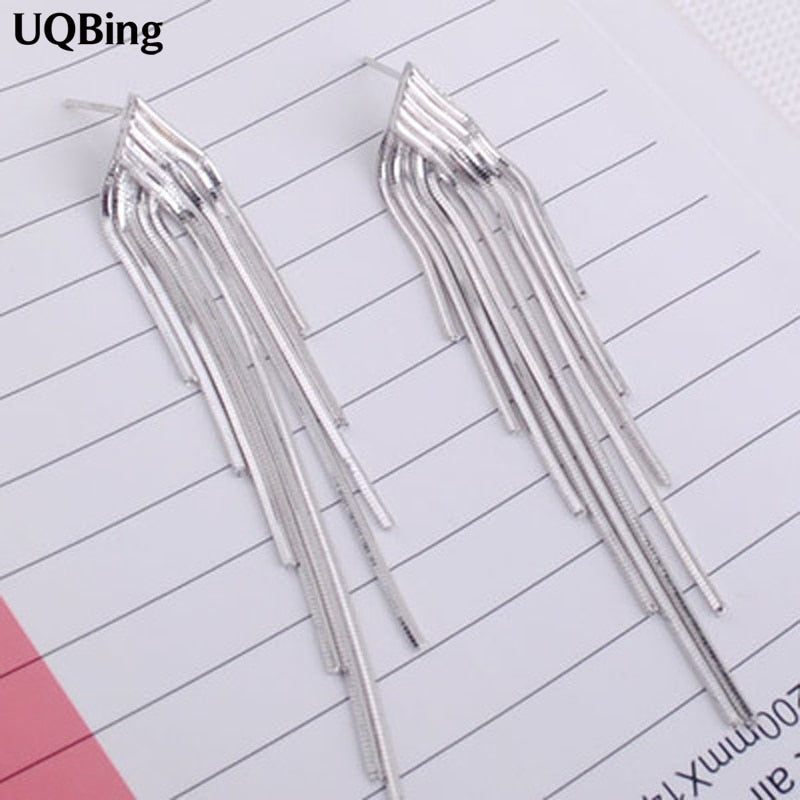 Fashion Plata 925 Sterling Silver Earrings Jewelry Tassel Earrings Pendientes Brincos brincos de prata