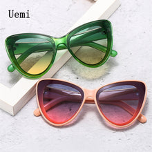 Load image into Gallery viewer, Plus Cat Eye Women Sunglasses Modern Ladies  Sun Glasses Retro Trending Shades UV400 Green Leopard Pink Eyewear